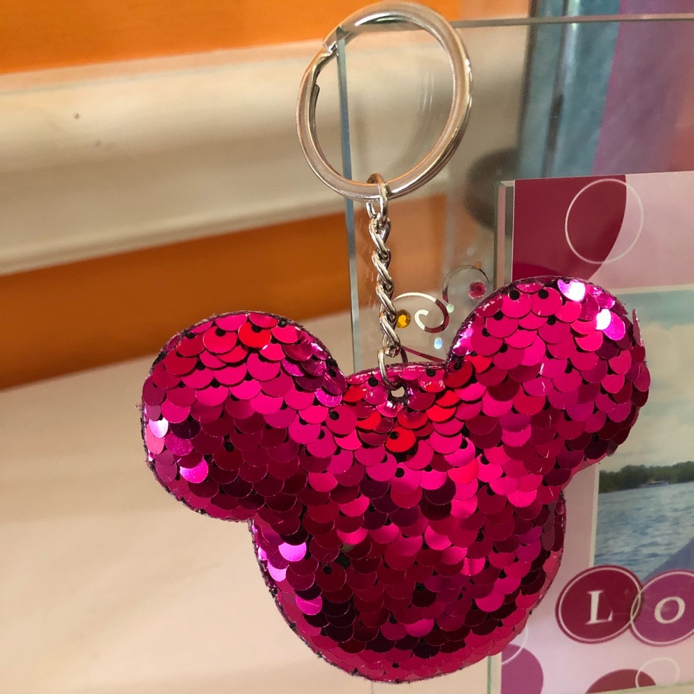 Disney Mickey Ears mermaid sequin keychain